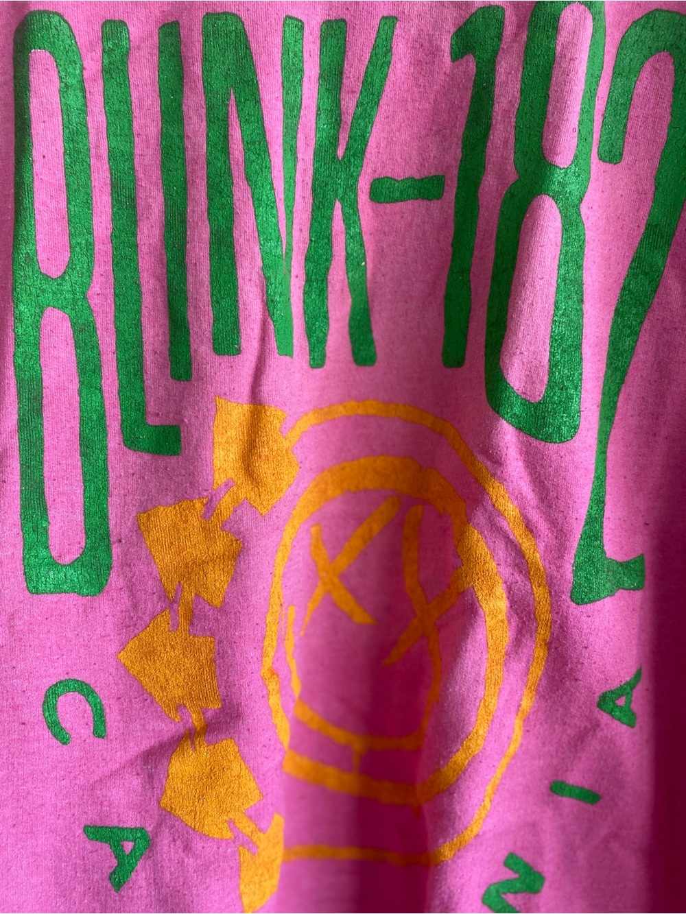 Pink Graphic Sweater with Green and Gold Print